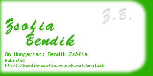 zsofia bendik business card